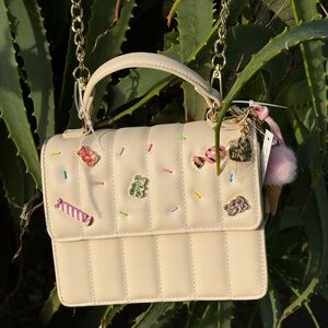 Betsey Johnson Cream Mini Bag with Candy Charms